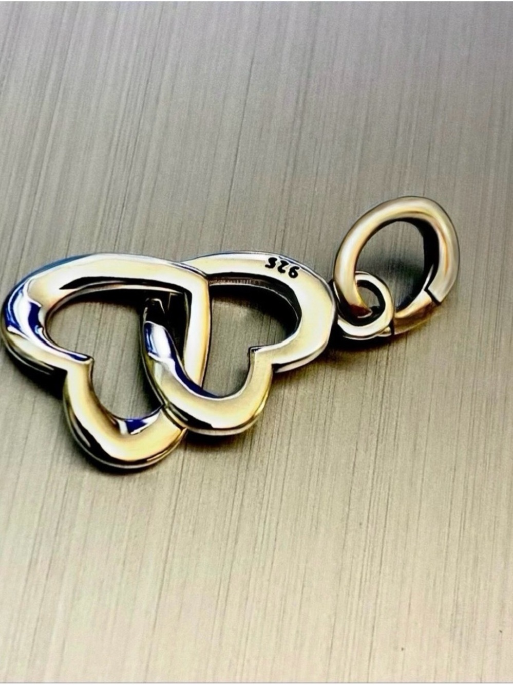 Interlocking Infinity Heart Clip Charm | 925 Sterling Silver | Carabiner Clip